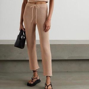 Reformation Knit Crochet Pants Rosso Brown Small